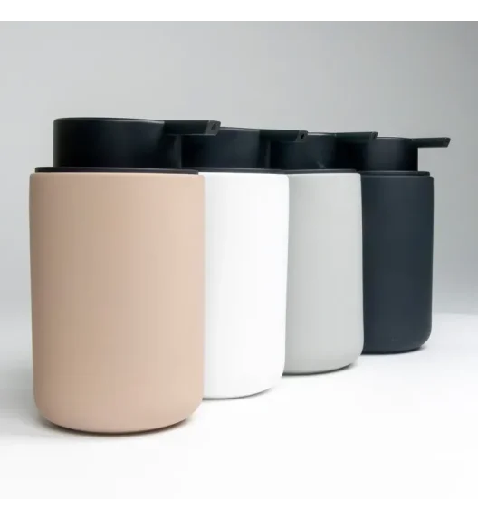 KELA | Sana | dozownik do mydła, ceramika gumowana/tworzywo sztuczne, 0,3 l, śred. 8 x 14 cm, beżowy