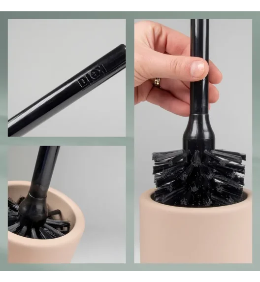 KELA | Sana | zestaw do WC, ceramika gumowana/tworzywo sztuczne, śred. 10 x 45 cm, beżowy