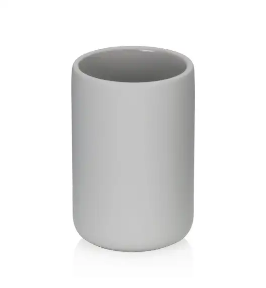 KELA | Sana | kubek na szczoteczki do zębów, ceramika gumowana, śred. 8 x 11 cm, jasnoszary