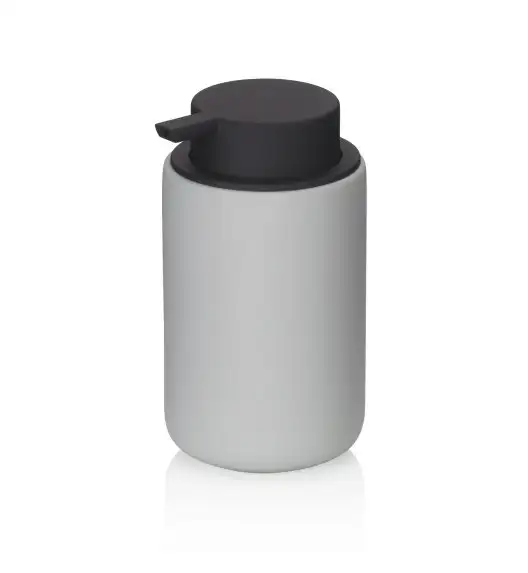 KELA | Sana | dozownik do mydła, ceramika gumowana/tworzywo sztuczne, 0,3 l, śred. 8 x 14 cm, jasnoszary