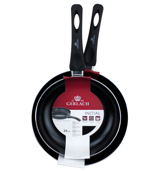 GERLACH PRIME Komplet Garnki z pokrywkami 6 el + Garnek 7 l Gerlach Ambiente + Patelnie Initial 24, 28 cm