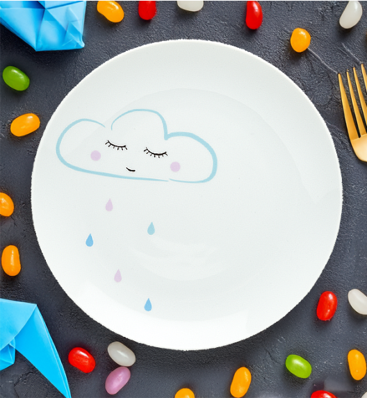 LUBIANA KIDS CHMURKA 9345 | Komplet obiadowy dla dzieci 3 el / porcelana