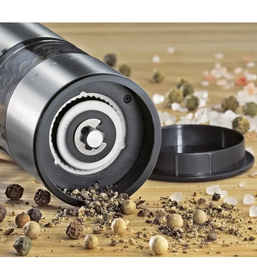 ZASSENHAUS | Köln | elektryczny młynek do pieprzu, ładowany przez USB, stal nierdzewna, śred. 4 x 14 cm