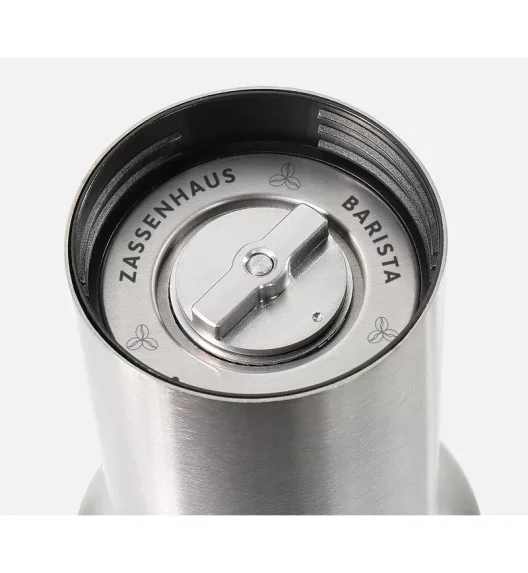 ZASSENHAUS | Barista | młynek do kawy, stal nierdzewna/szkło, 40 g, śred. 8 x 21 cm