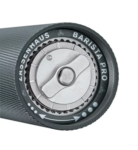 ZASSENHAUS | Barista | młynek do kawy, śred. 4,5 x 19 cm, 23 g, aluminium/stal nierdzewna, czerń grafitowa