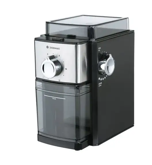 ZASSENHAUS | Kingston | elektryczny młynek do kawy, 19 x 13,5 x 21 cm, czarny/metaliczny