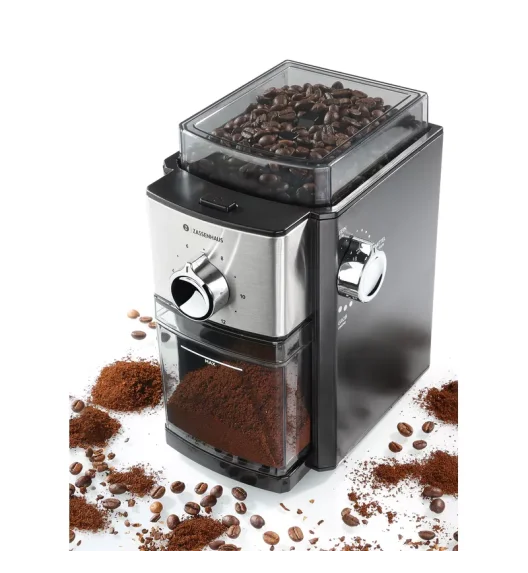 ZASSENHAUS | Kingston | elektryczny młynek do kawy, 19 x 13,5 x 21 cm, czarny/metaliczny