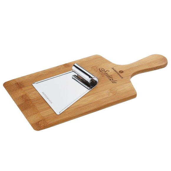 ZASSENHAUS | Eco Line | bambusowa deska do lanych klusek ze stalowym drapakiem, 34x16x0,9 cm