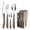 AMEFA ECLAT NATURE Sztućce UE 48 elementów dla 12 osób w pudełku / efekt ciemnego drewna