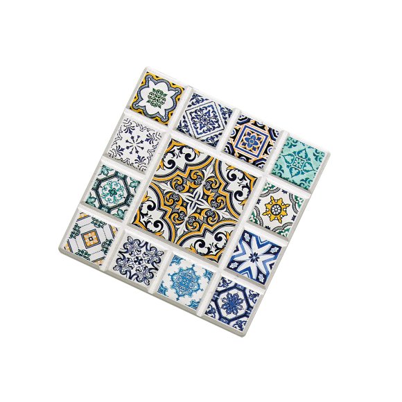 ZASSENHAUS | Marrakesch | podkładka pod szklankę, ceramika/korek, 11 x 11 cm, romb