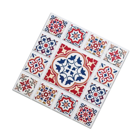 ZASSENHAUS | Casablanca | podkładka pod gorące naczynia, ceramika/korek, 20 x 20 cm, kwiat