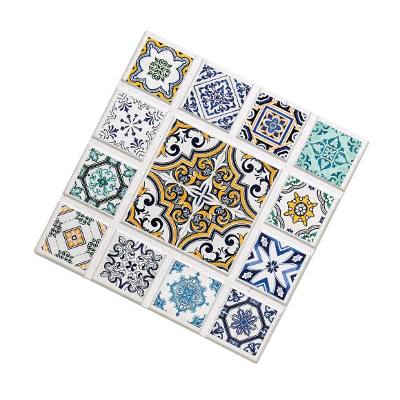 ZASSENHAUS | Casablanca | podkładka pod gorące naczynia, ceramika/korek, 20 x 20 cm, romb