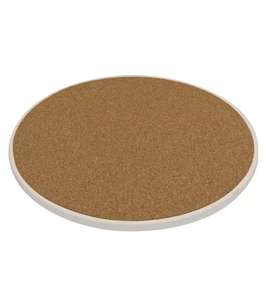 ZASSENHAUS | Nordic | podkładka pod szklankę, ceramika/korek, śred. 11 cm, kreski