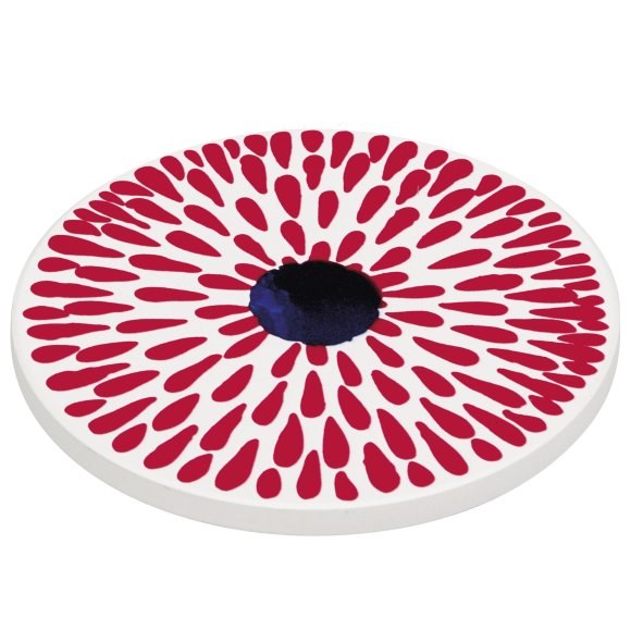 ZASSENHAUS | Scandic | podkładka pod szklankę, ceramika/korek, śred. 11 cm, czerwone krople