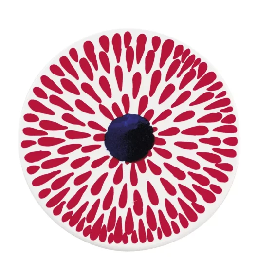 ZASSENHAUS | Scandic | podkładka pod szklankę, ceramika/korek, śred. 11 cm, czerwone krople