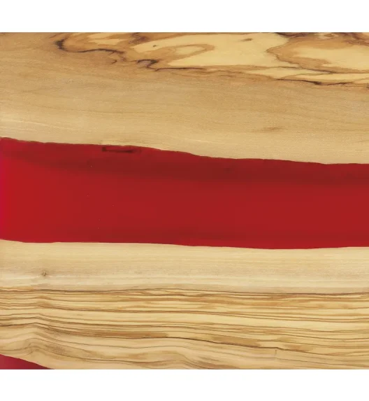 ZASSENHAUS | deska do serwowania, drewno oliwne/żywica epoksydowa, 45 x 22 cm, czerwona