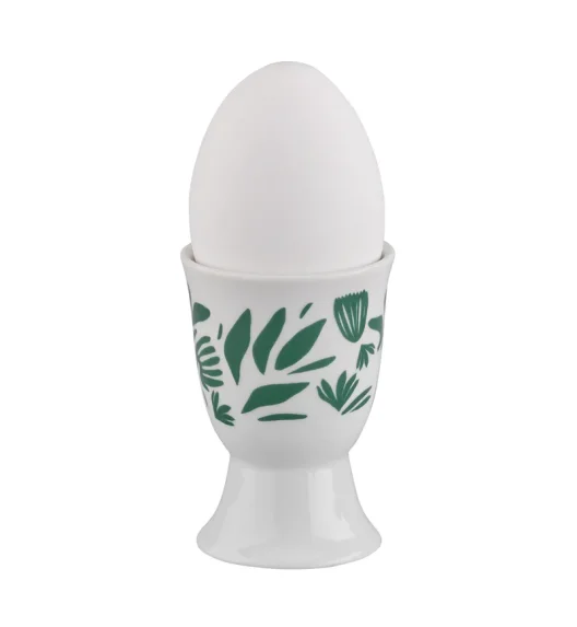 CILIO | Amici | kieliszek na jajko, porcelana, śred. 5 x 7 cm, zielone liście