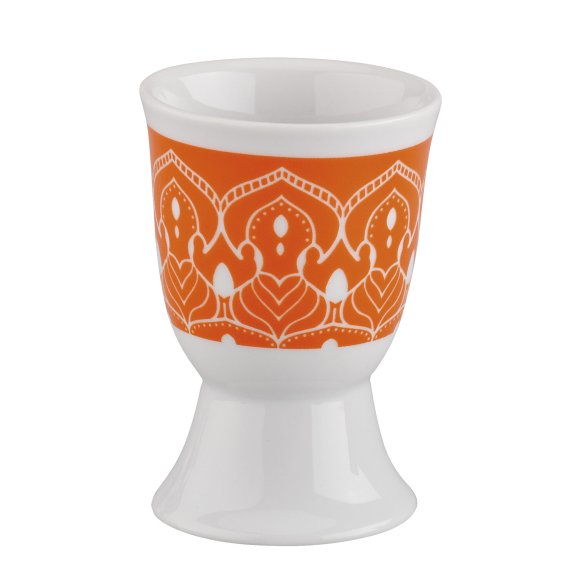 CILIO | Amici | kieliszek na jajko, porcelana, śred. 5 x 7 cm, pomarańczowa mandala