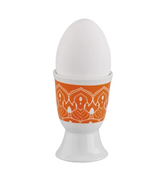 CILIO | Amici | kieliszek na jajko, porcelana, śred. 5 x 7 cm, pomarańczowa mandala