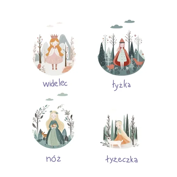 CILIO | Princess | sztućce dla dzieci, 4 el.