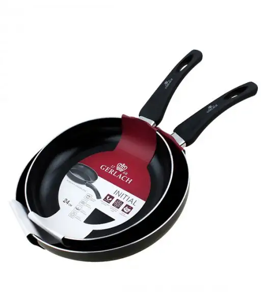 GERLACH BRAVA Komplet Garnki z pokrywkami 8 el + patelnie Gerlach Initial 24, 28 cm + pokrywki 24, 28 cm + Garnek 7 l 