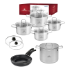 GERLACH BRAVA Komplet Garnki z pokrywkami 8 el + patelnie Gerlach Initial 24, 28 cm + pokrywki 24, 28 cm + Garnek 7 l 