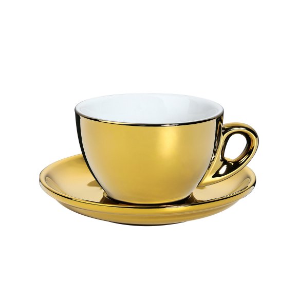 CILIO | Roma | filiżanka do cappuccino, ze spodkiem, 0,1 l, złota