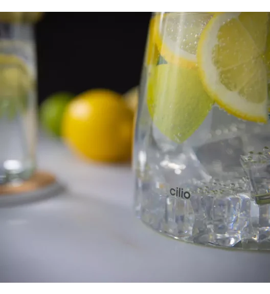 CILIO | Emilia | dzbanek, szkło borokrzemowe/stal nierdzewna, 1,6 l, śred. 12,5 x 22,5 cm