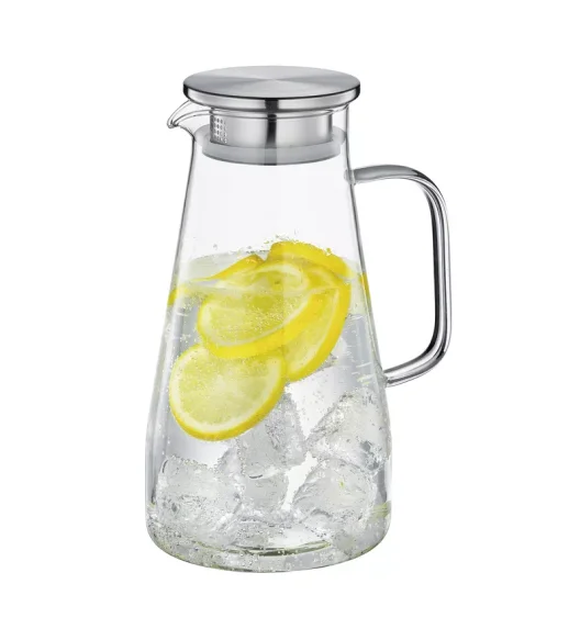 CILIO | Emilia | dzbanek, szkło borokrzemowe/stal nierdzewna, 1,6 l, śred. 12,5 x 22,5 cm