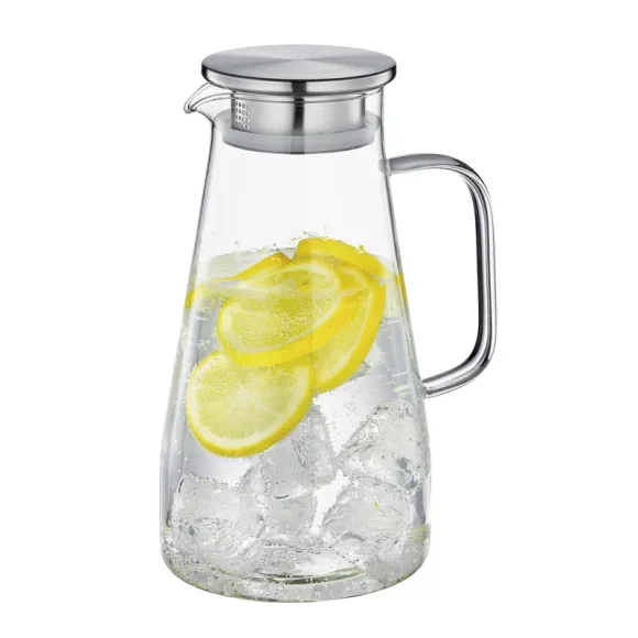 CILIO | Emilia | dzbanek, szkło borokrzemowe/stal nierdzewna, 1,6 l, śred. 12,5 x 22,5 cm