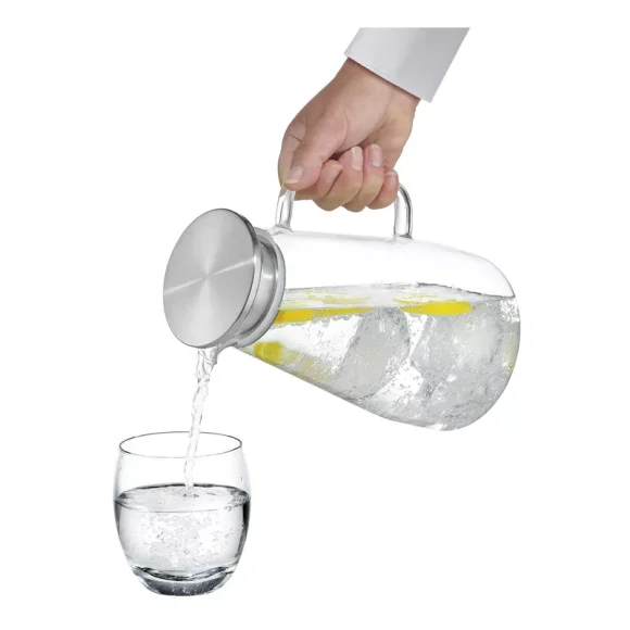 CILIO | Emilia | dzbanek, szkło borokrzemowe/stal nierdzewna, 1,6 l, śred. 12,5 x 22,5 cm