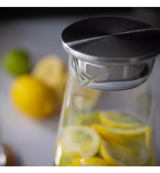 CILIO | Emilia | dzbanek, szkło borokrzemowe/stal nierdzewna, 1,6 l, śred. 12,5 x 22,5 cm
