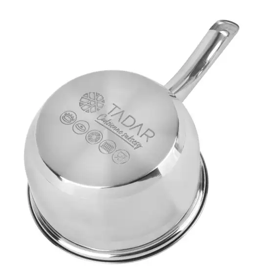 WYPRZEDAŻ! TADAR ROGER Komplet garnków nierdzewnych 12 el z patelnią non stick (BRAK PATELNI = 10 EL) / indukcja