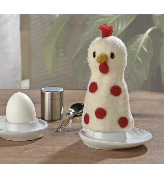 CILIO | Lana | ogrzewacz na jajko, owcza wełna, wys. 13 cm, kurczak