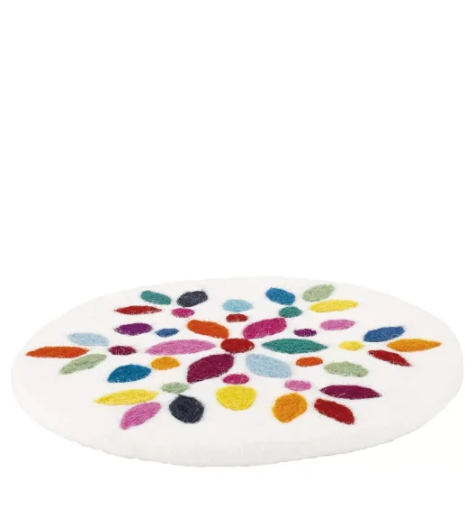 CILIO | LANA FIORE | podkładka pod gorące naczynia, śred. 21 cm, owcza wełna, wielokolorowa
