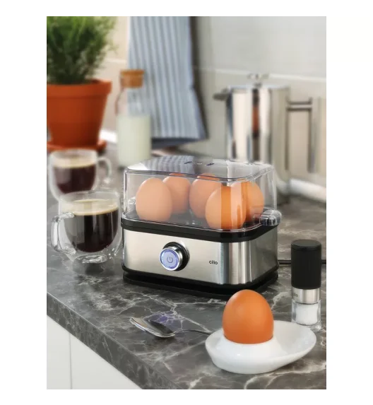 CILIO | Classic | urządzenie do gotowania jajek, na 6 jajek, stal nierdzewna/tworzywo sztuczne, 17 x 12 x 14,5 cm