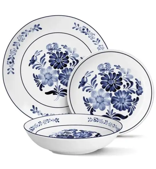 MG HOME | SINTRA Zestaw obiadowy 18 el / 6 os / porcelana dekorowana