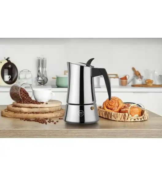 MG HOME | FREDDO Kawiarka stalowa / srebrna 300 ml / 6 filiżanek