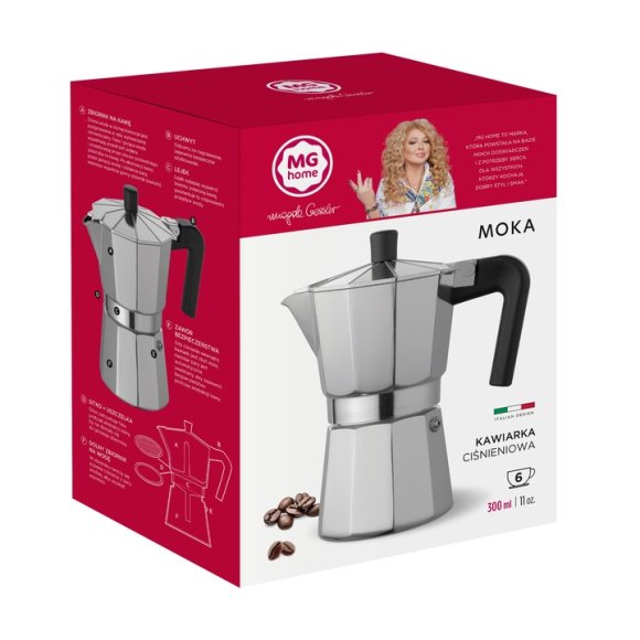 MG HOME | MOKA Kawiarka aluminiowa / srebrna