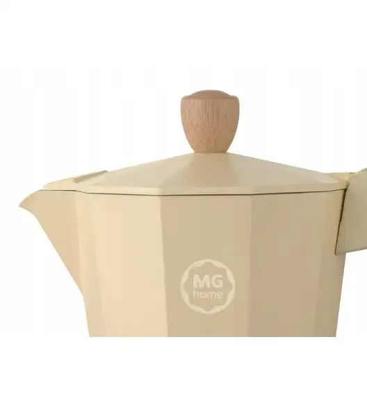 MG HOME | LUNGO Kawiarka aluminiowa / kremowa 300 ml / 6 filiżanek