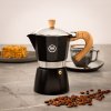 MG HOME | BORGO Kawiarka aluminiowa 300 ml / 6 filiżanek / czarna