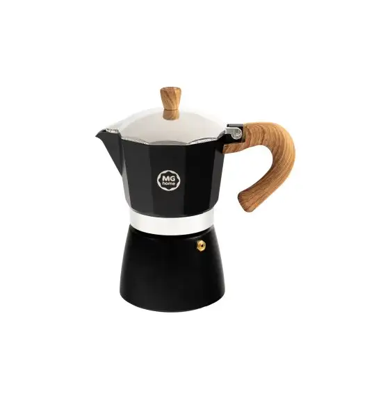MG HOME | BORGO Kawiarka aluminiowa 300 ml / 6 filiżanek / czarna