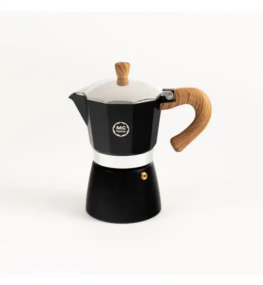 MG HOME | BORGO Kawiarka aluminiowa 300 ml / 6 filiżanek / czarna