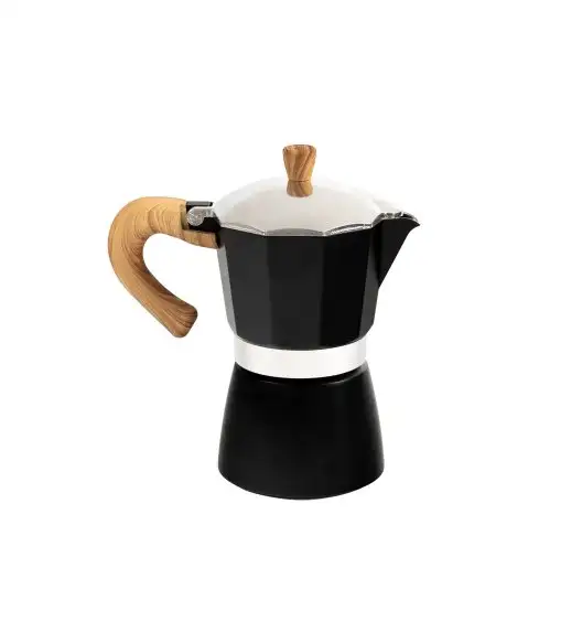 MG HOME | BORGO Kawiarka aluminiowa 300 ml / 6 filiżanek / czarna