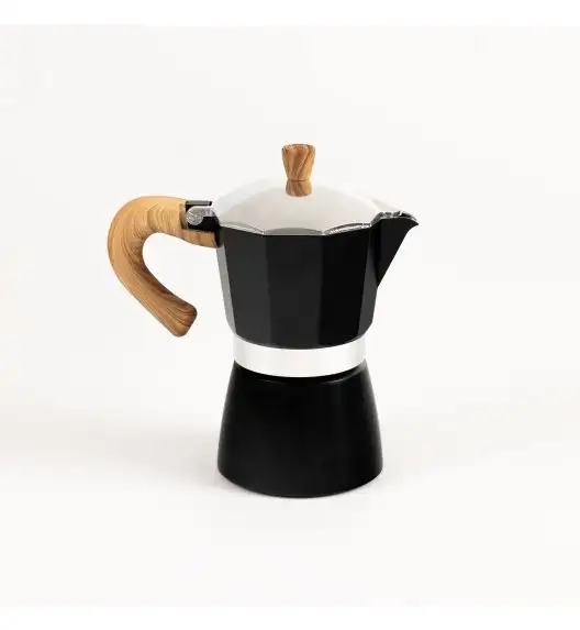 MG HOME | BORGO Kawiarka aluminiowa 300 ml / 6 filiżanek / czarna