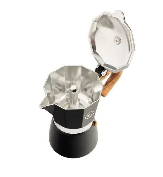 MG HOME | BORGO Kawiarka aluminiowa 300 ml / 6 filiżanek / czarna