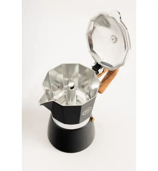 MG HOME | BORGO Kawiarka aluminiowa 300 ml / 6 filiżanek / czarna