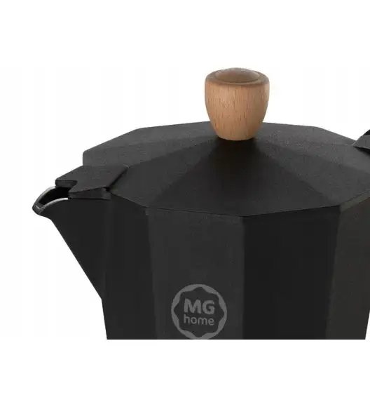 MG HOME | GALAO Kawiarka aluminiowa / czarna 300 ml / 6 filiżanek