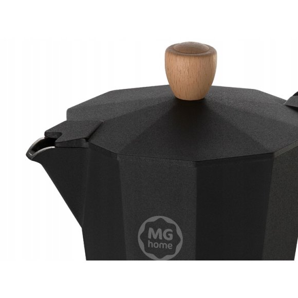 MG HOME | GALAO Kawiarka aluminiowa / czarna 300 ml / 6 filiżanek