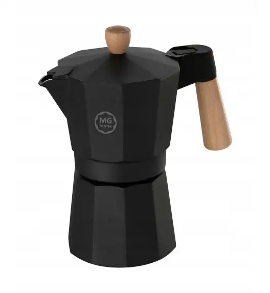 MG HOME | GALAO Kawiarka aluminiowa / czarna 300 ml / 6 filiżanek